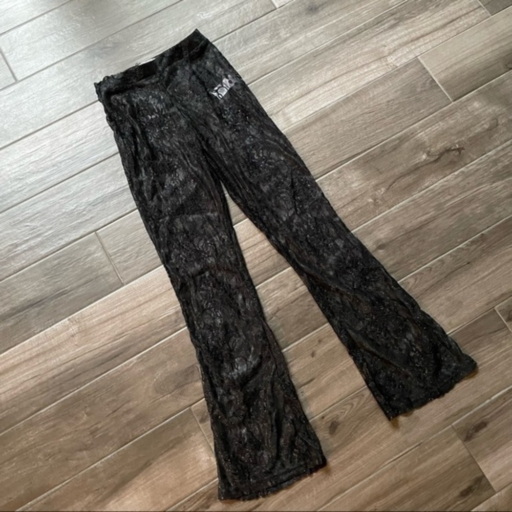NWT Club L London black semi-sheer lace cover up pants - Picture 5 of 7